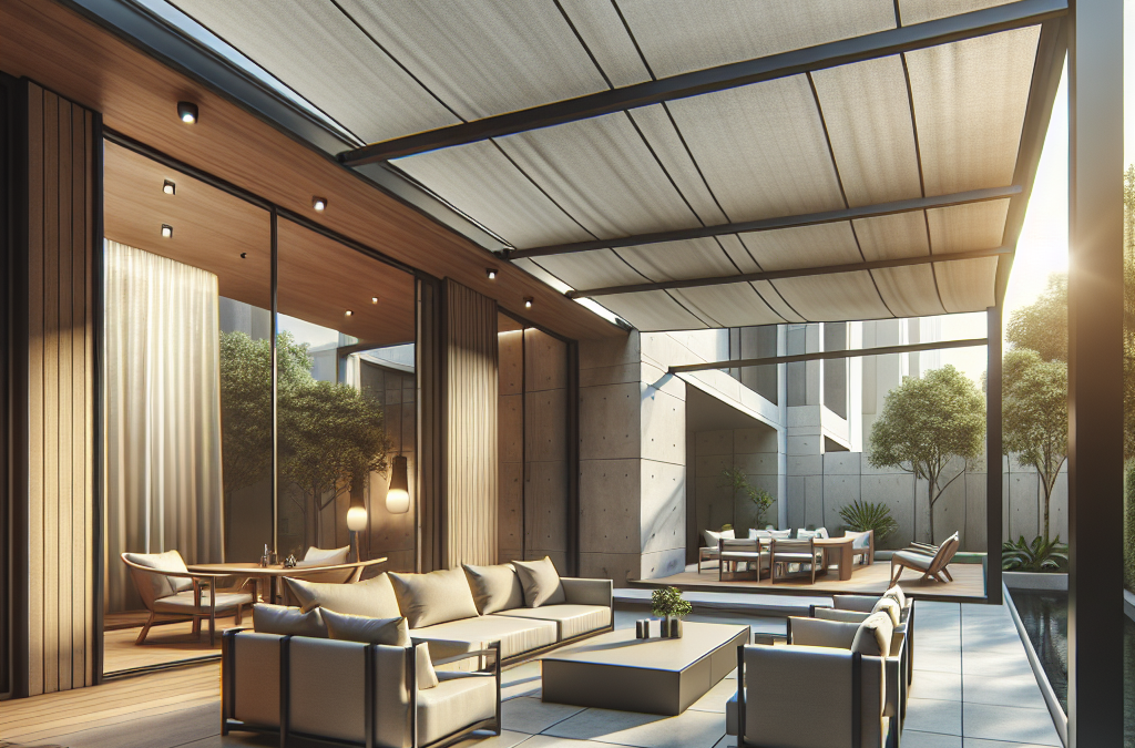 Lonas para techos móviles instaladas en terraza